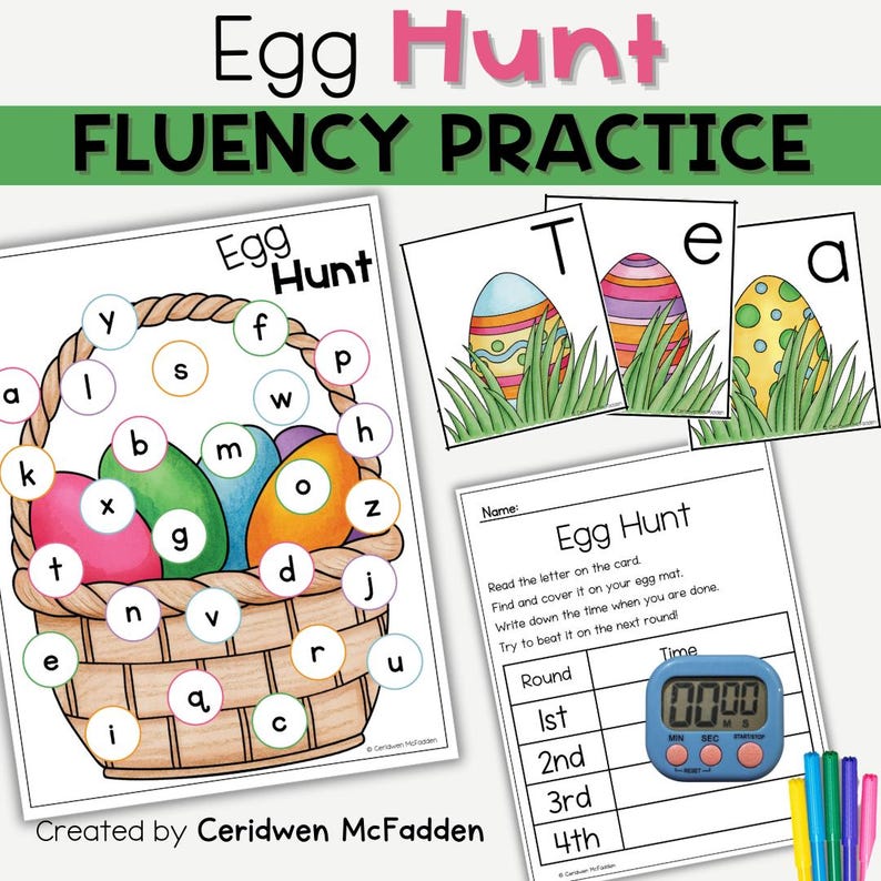 Alphabet Easter Egg Hunt | Sensory Bin Printable | Letter Recognition ...