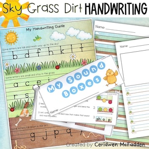 Handwriting Practice Sheets | Handwriting Worksheets Printable, Kindergarten Writing Paper, Letter Formation | Sky Grass Dirt Handwriting