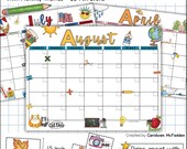 Printable Calendars, Kids Calendars, Homeschool Calendars, Morning Menu Calendar, Classroom Calendar, Busy Binder, Montessori Calendar