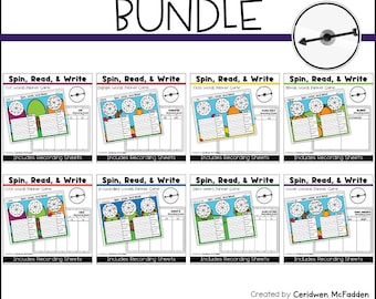 Fall Phonics Spin and Write Games | Kindergarten & 1st Grade Phonics Bundle, CVC Words, Digraphs, Blends, Silent E, Bossy R Activities