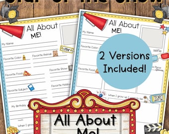 All About Me Printable | All About Me Template | Back to School Printable | First Day of School Activity | Getting to Know You