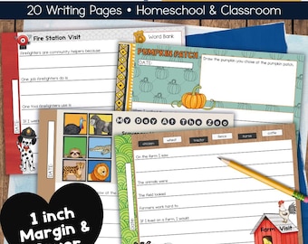 Homeschool Field Trip Reflection Journal | Kids Writing Prompts | Kindergarten, First Grade, Second Grade Writing | Homeschool Memory Book