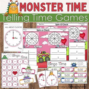 Giochi per leggere l&#39;ora / Libro per leggere l&#39;ora / Leggere l&#39;ora all&#39;ora e alla mezz&#39;ora / Attività didattiche per bambini della prima elementare