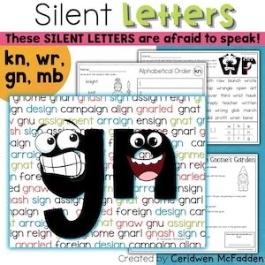 Silent Letters Worksheets & Activities | kn wr gn mb Words Phonics | Silent Letters Anchor Charts, Decodable Passages, Literacy Centers