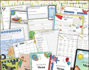 Morning Menu - 80 Pages | Morning Binder for Kids | Yearlong Morning Work | Kindergarten, First Grade, Second Grade | Homeschool Routine