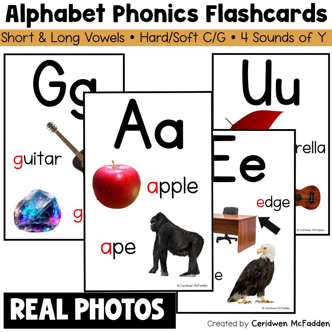 Alphabet Flashcards Printable – Phonics Flashcards A–Z With Short ...