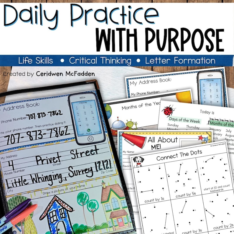 Morning Menu - 80 Pages | Morning Binder for Kids | Yearlong Morning Work | Kindergarten, First Grade, Second Grade | Homeschool Routine image 4