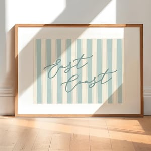 Oostkust kunst aan de muur, vintage postkaart print, typografie poster, Girly College Dorm Decor, beachy kust esthetiek: DIGITALE DOWNLOAD