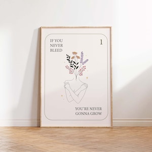 The 1- Folklore Album - TS Inspired Lyrics Print: Digital Download / If you never bleed you &#39;re never gonna grow