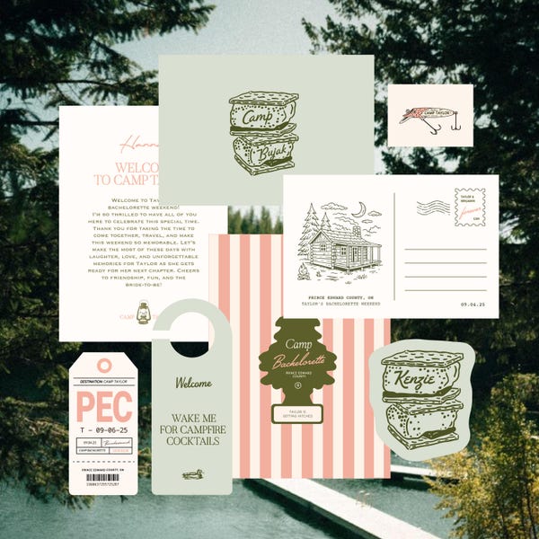 Camp Bachelorette Kit: Editable Templates- DIGITAL!