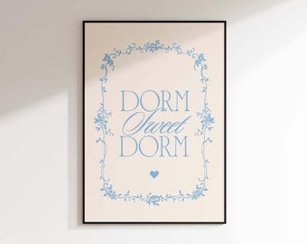Wohnheim süßer Wohnheim, hellblau Wohnheim Dekor, kokettes Wohnheim Dekor, Mitbewohner Geschenk, Wohnheim Dekor, rosa Drucke DIGITAL DOWNLOAD