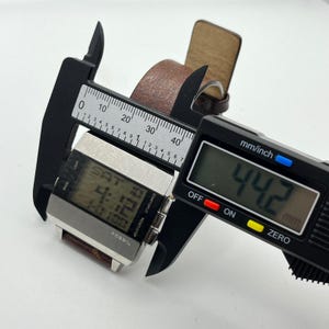 Fossil JR-9120 Big Tic Digital Watch Stainless Steel Brown Leather Strap Retro image 10