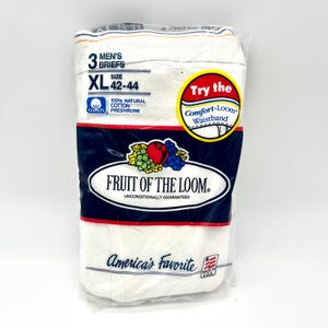 Fruit of the Loom 1992 Mens Briefs 3 Pack Comfort Waistband XL 42-44 Underwear