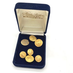 Brooks Brothers Golden Fleece Blazer Button Set 7pc Gold Tone