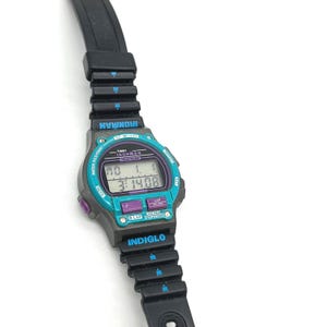 Vintage Timex Ironman Triathlon Indiglo Digital Watch Teal Purple 8 Lap 760 Bild 8