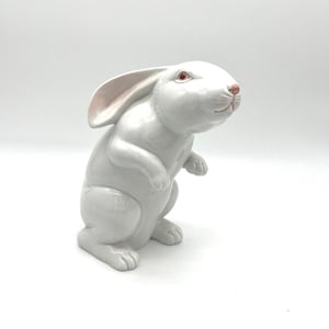 Fitz and Floyd White Ceramic Bunny Rabbit Figurine Easter Decor 1985