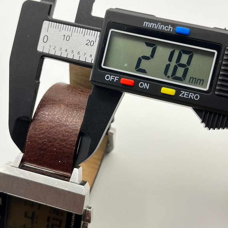 Fossil JR-9120 Big Tic Digital Watch Stainless Steel Brown Leather Strap Retro image 11