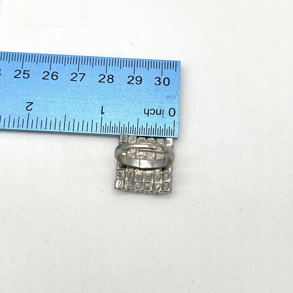 Sparkling Square Rhinestone Pave Statement Ring A… - image 7