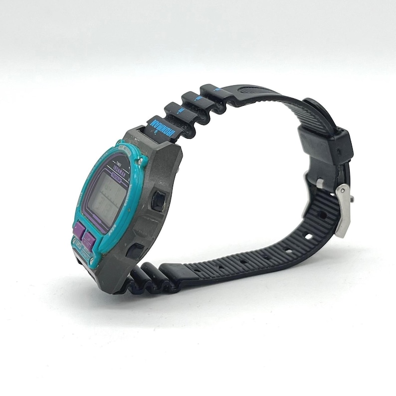 Vintage Timex Ironman Triathlon Indiglo Digital Watch Teal Purple 8 Lap 760 Bild 4