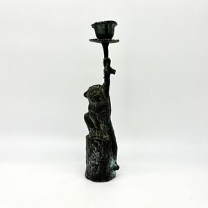 Vintage Monkey Candlestick Holder Bronze Unique Home Decor Accent Piece
