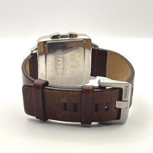Fossil JR-9120 Big Tic Digital Watch Stainless Steel Brown Leather Strap Retro image 8