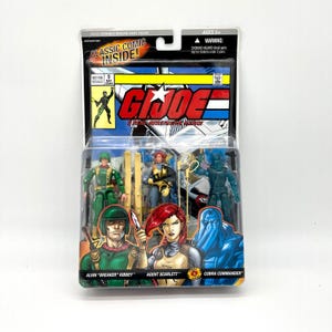 2005 GI Joe Action Figure 3-Pack Breaker Scarlett Cobra Commander Comic Book
