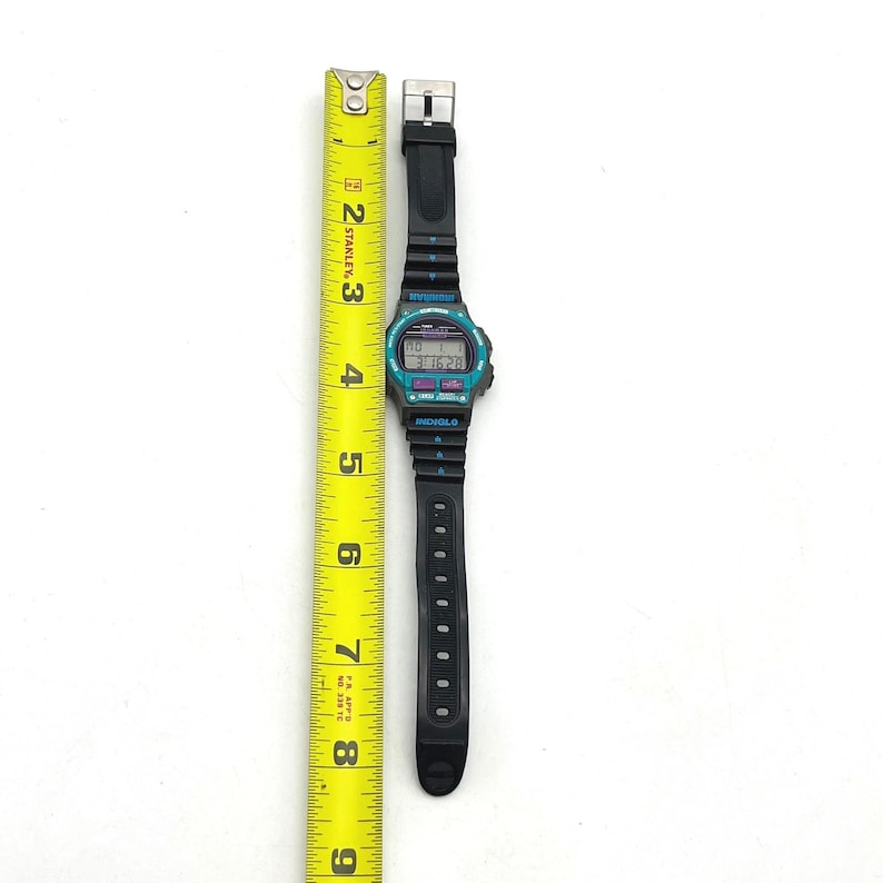 Vintage Timex Ironman Triathlon Indiglo Digital Watch Teal Purple 8 Lap 760 Bild 9