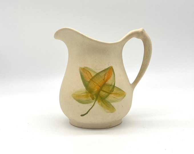 Sugar Shack Vermont Syrup Pottery Pitcher Cream Maple Leaf Decor 2003 Vintage