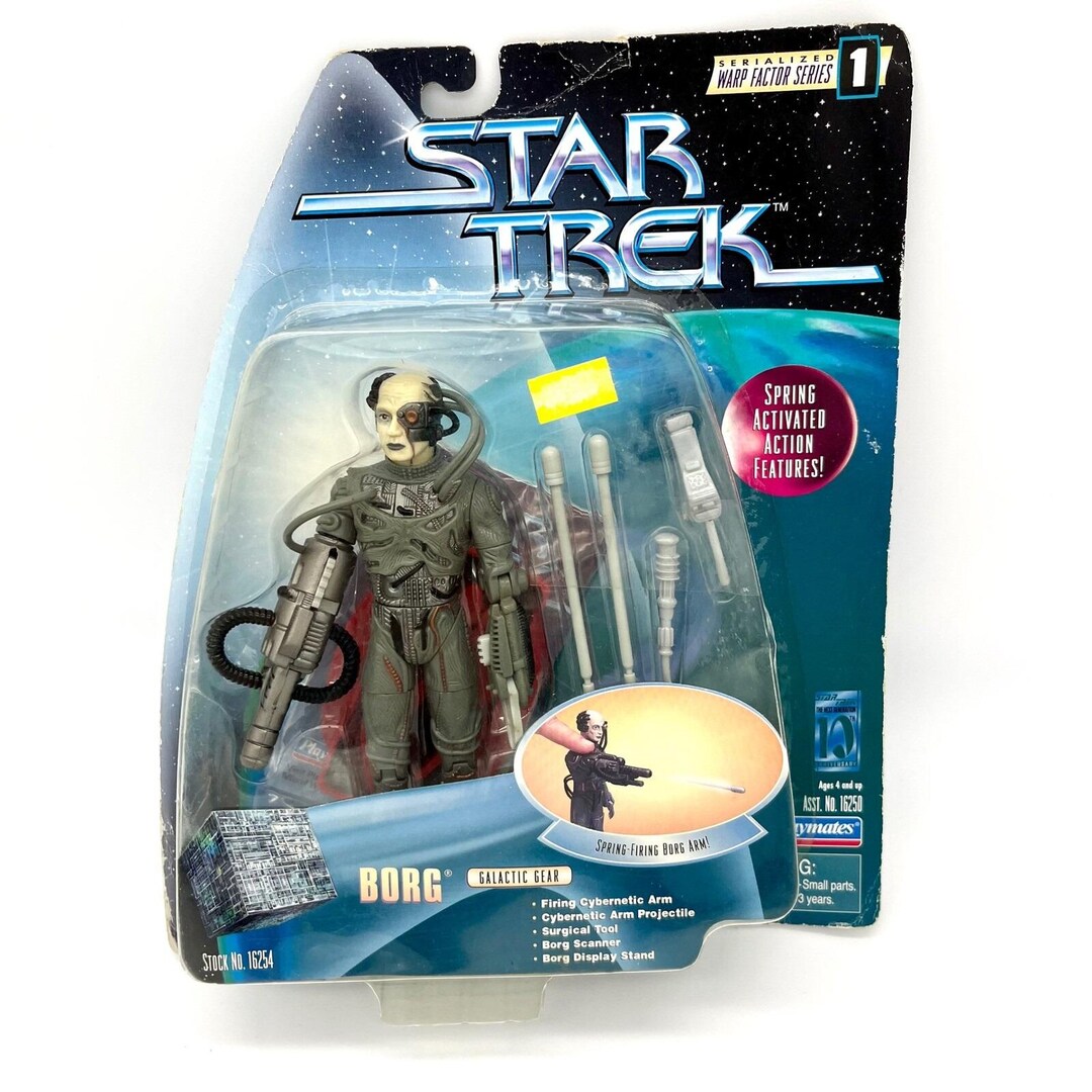 Star Trek Borg Action Figure Galactic Gear Spring Firing Arm Playmates ...