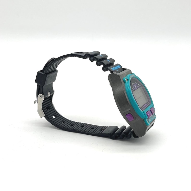 Vintage Timex Ironman Triathlon Indiglo Digital Watch Teal Purple 8 Lap 760 Bild 5