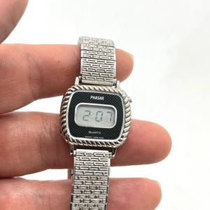 Phasar Digital Watch Sears Roebuck Y450-4290 Silver Tone Rope Bezel Vintage image 6
