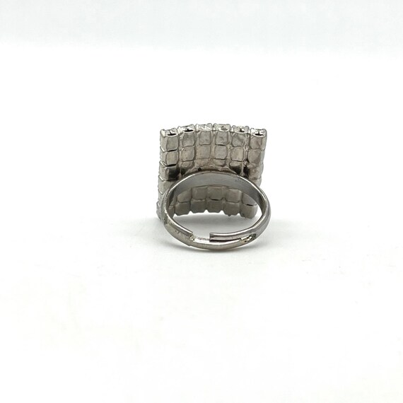 Sparkling Square Rhinestone Pave Statement Ring A… - image 3