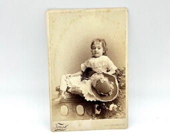 Trask Antique Cabinet Card Photo Young Girl Philadelphia PA Collectible