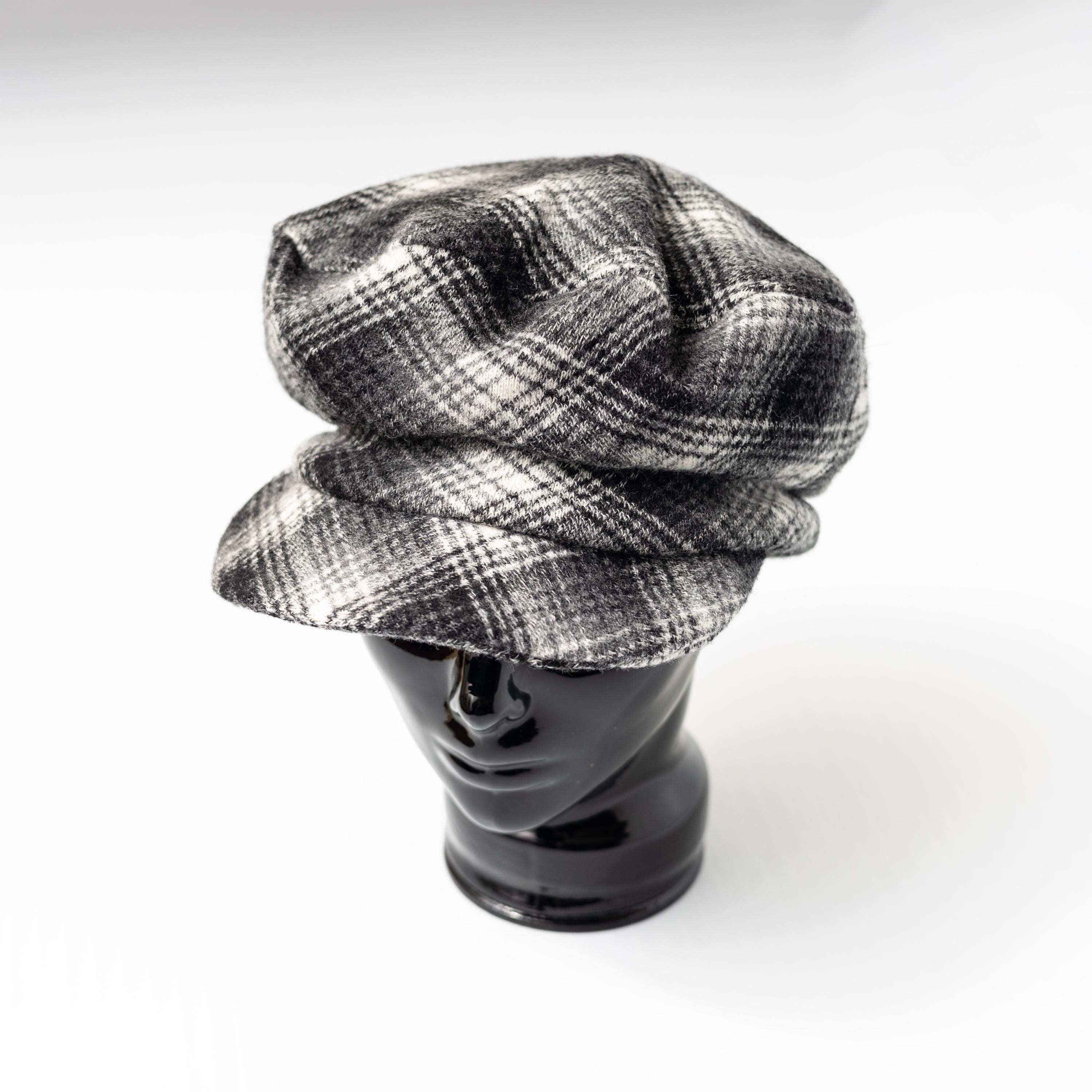 Nine Five Ltd Cadet Hat OS Black White Plaid Excellent No Pain No Jane Plaid Flannel Flat Top Cap, BDU GI Cadet Military Patrol Hat  main image 2