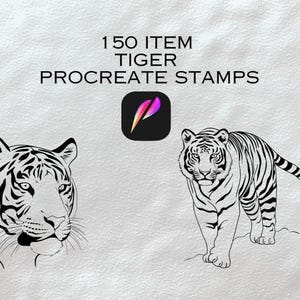 150 Tiger Procreate Stamps |Style Tiger Brushes