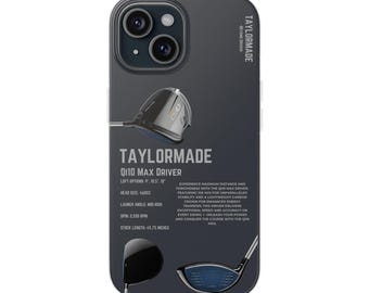 TaylorMade Golf Phone Case | Golf Club Aesthetic iPhone 15/14/13 Pro Max Cover | Golf Gift for Men | Golf Lover Accessory | Golf iPhone Case