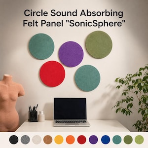 Okrągły panel dźwiękochłonny z filcu "SonicSphere"