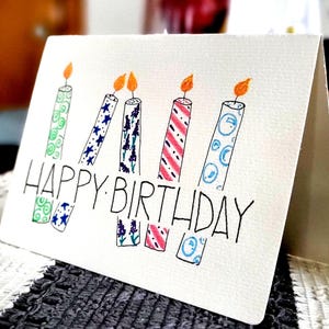 Entrega local disponible - Listo para envío, Feliz cumpleaños, Velas, Tarjeta de cumpleaños, Tarjeta sencilla