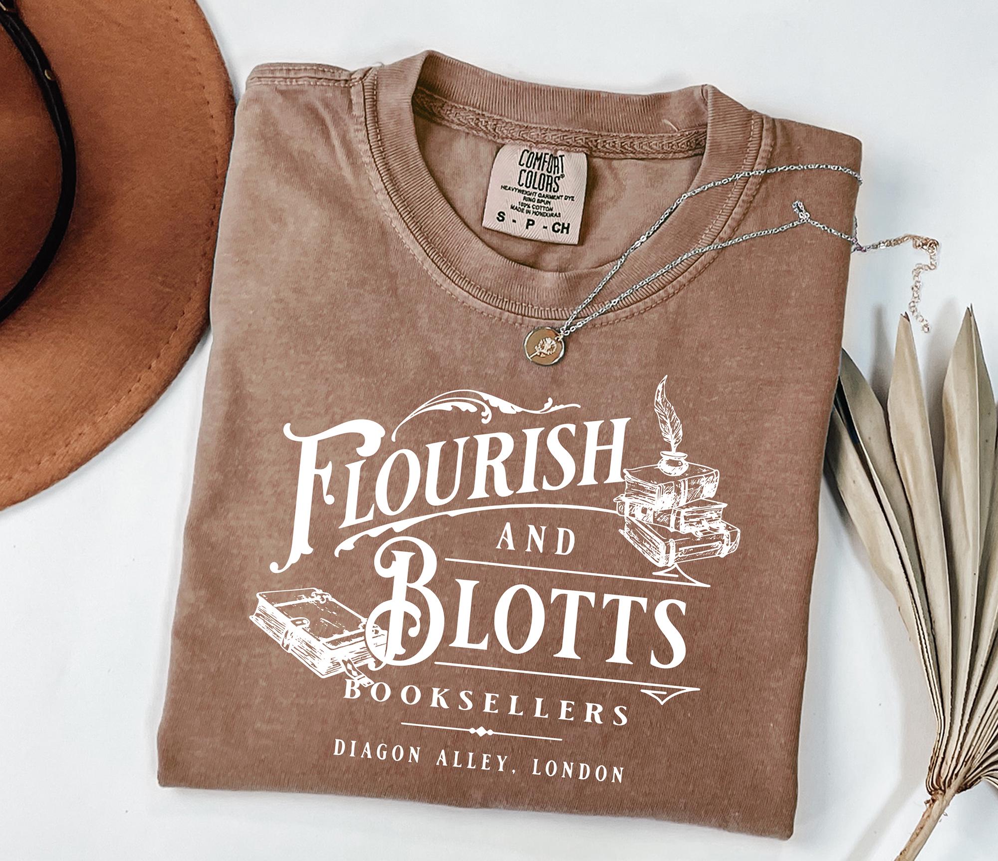 Wizard Book Shop T-Shirt, HP Fall Sweatshirt, HP Fan Gift, Flourish and Blotts Shirt, Bookworm Shirt, Universal Magical Family Trip Shirt
