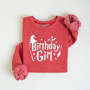 Birthday Girl Wizard Sweatshirt, Wizard Lover Sweatshirt, Birthday Gift, HP Fan Gift,  Universal Magical Family Trip, Magical Birthday Shirt