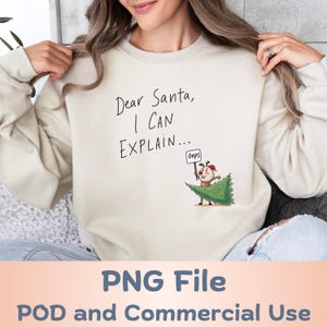 Weihnachtsgrafik png, Sublimationsdesign Digitaler Download, hohe Qualität 300 dpi, Weihnachtsbaum png, POD png, Lieber Weihnachtsmann, ich kann png erklären