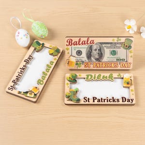 Personalisierte St. Patricks Day Geldhalter | Klee, Bier, Hut | St. Patrick's Day Geschenke für Teenager | Geld Halter für Geschenk
