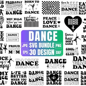 Dans Svg-bundel, dansliefhebber Svg, danscoach, dansersteam, dans Vector, muziek Svg, retro buikdans, gesneden bestand voor Cricut, silhouet