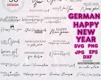 German plotter file New Year's Eve | Happy New Year svg bundle | New Year svg | German sayings New Year's Eve | Cricut | New Year's Eve