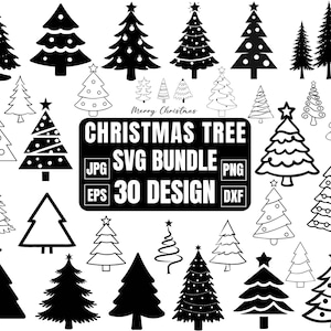 Christmas Trees SVG, Merry Christmas, Christmas Trees Cut File, Clip Art For Cricut, Christmas Tree Outline, Christmas Ornaments, Pine Tree