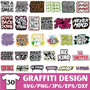 Graffiti T-shirtdesignpaket: Urban Streetwear-grafik (digital nedladdning)