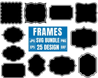 Frames Svg Bundle, Labels svg, Sign svg, Vintage Frames, Frame clipart, Banner, Shapes Svg, Laser cut files, Layered files,File For Cricut,