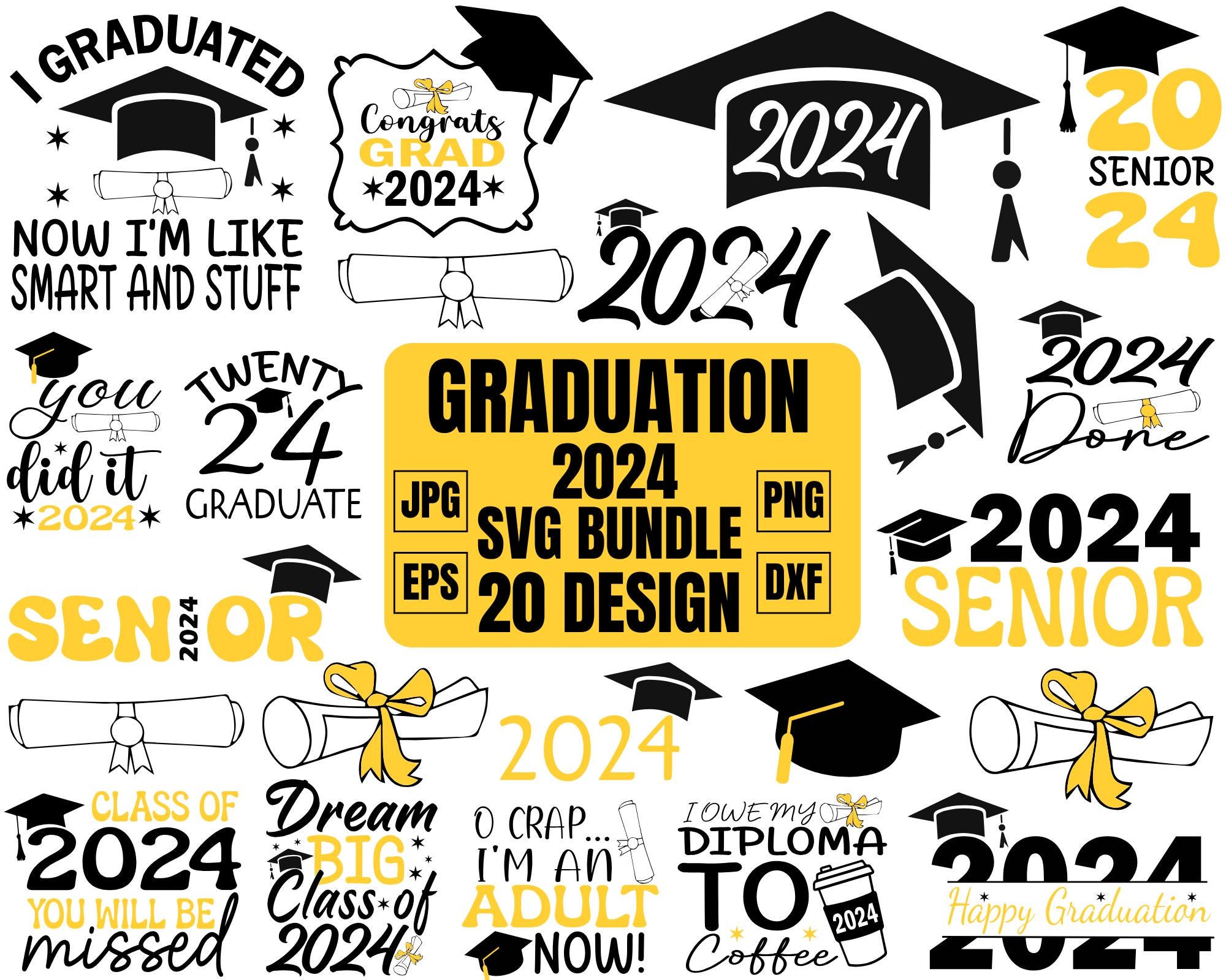 Graduation SVG Bundle, Senior 2024 Svg, Class of 2024 Svg, Graduation ...