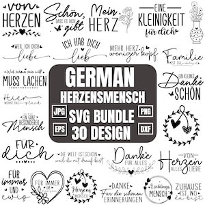 Duits plotterbestand Herzensmensch- Danke Svg - Best Friends Svg - From the Heart svg Cricut - Lieblingsmensch Svg - It's nice that you best