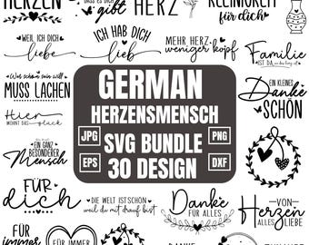 Archivo de trazador alemán Herzensmensch- Danke Svg - Mejores amigos Svg - Desde el corazón svg Cricut - Lieblingsmensch Svg - Es bueno que existas